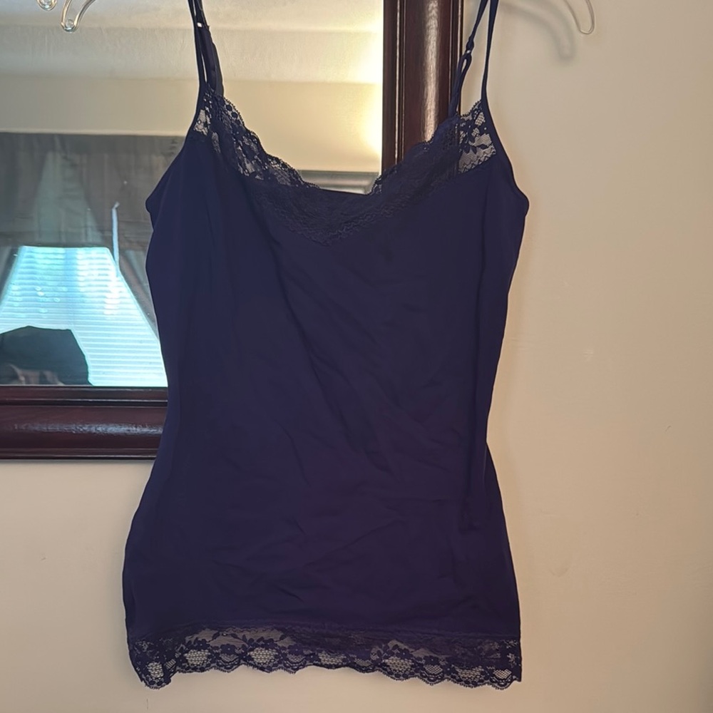 Women's Purple Lace Trim Cami Top